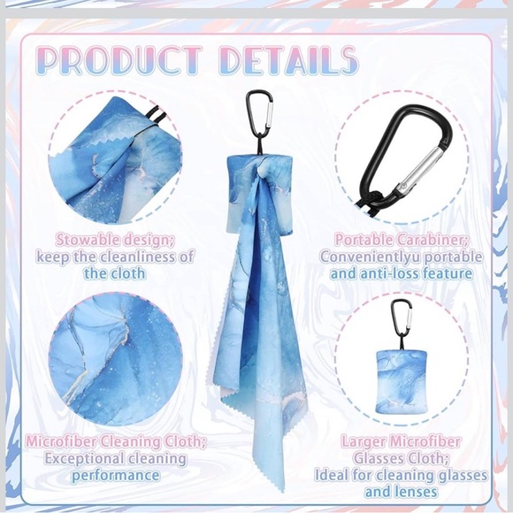 Microfiber Cleaning Cloth Keychain Choose Your Favorite - Picture 2 of 4